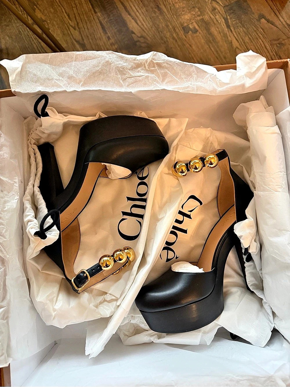 Chloé Black Platform Heels